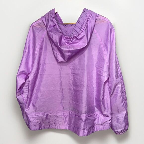 Champion Hooded Windbreaker Jacket Women’s Size L Purple Lightweight Zip-Up - Picture 2 of 8